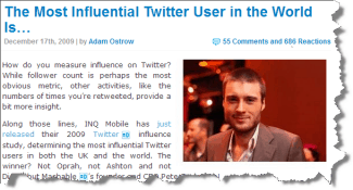 The most influential person on Twitter is Pete Cashmore