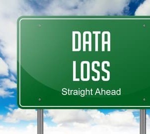 Sign showing the words data loss