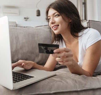 Woman shopping online